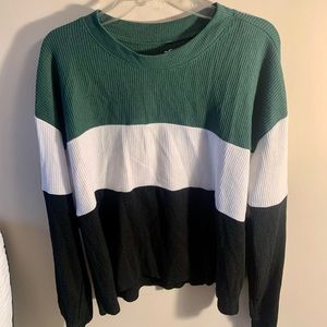 Hollister women’s waffle weave striped top, size M